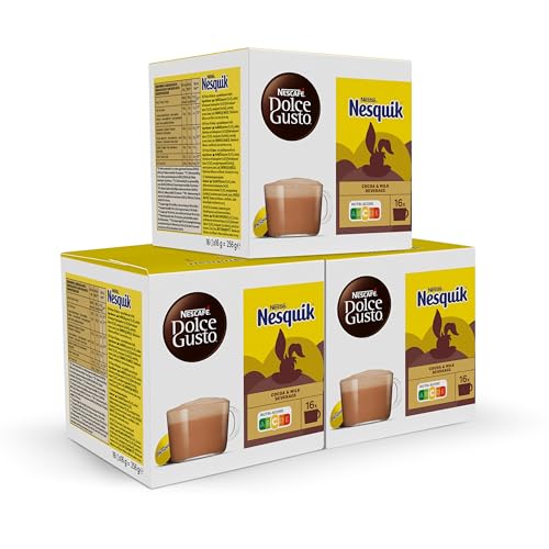 NESCAFÉ Dolce Gusto NESQUIK, 48 cápsulas, bebida de cacau (3 embalagens x 16)