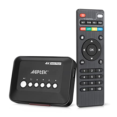4K @ 30 hz HDMI leitor multimédia com saída HDMI/AV, media player para 14 TB HDD/unidade USB de 512 G/cartão SD/H.265 MP4, com controlo remoto para MP3 AVI RMVB MPEG etc