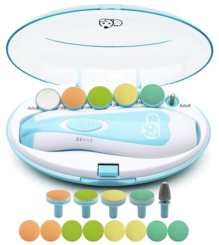 Lima de unhas para bebés, Royal Angels, 21 em 1, corta-unhas elétricas para bebés para unhas e dedos dos pés, para recém-nascidos e crianças pequenas (azul)
