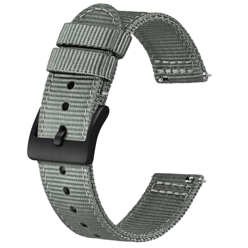BISONSTRAP Correias de nylon militar, correias de relógio para homens, libertação rápida, fivela escovada, largura da correia 18 mm 19 mm 20 mm 22 mm