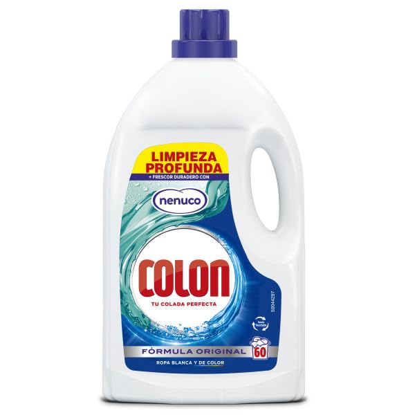 Colon Nenuco - Detergente para máquina de lavar roupa, adequado para roupa branca e colorida, formato de gel - 60 lavagens, 60 doses
