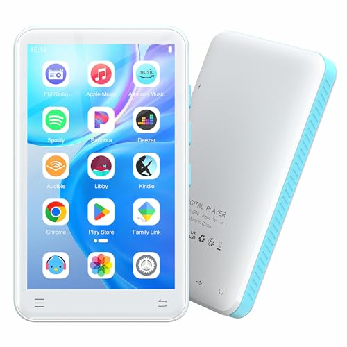 SWOFY Leitor MP3 de 160 GB com Bluetooth e WiFi, D08 Android 13 MP3, ecrã táctil de 4 polegadas, Bluetooth, WiFi, compatível com Spotify, audible, Play Store e rádio FM, ampliação de até 1