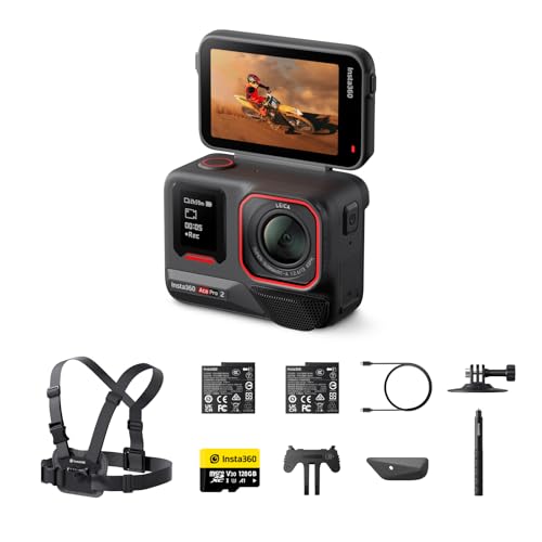 Insta360 Ace Pro 2 Pacote de inverno - câmara de ação 8K impermeável co-desenhada com Leica, sensor de 1/1,3", chip duplo IA, excelente em baixa luz, áudio superior, ecrã rebatível