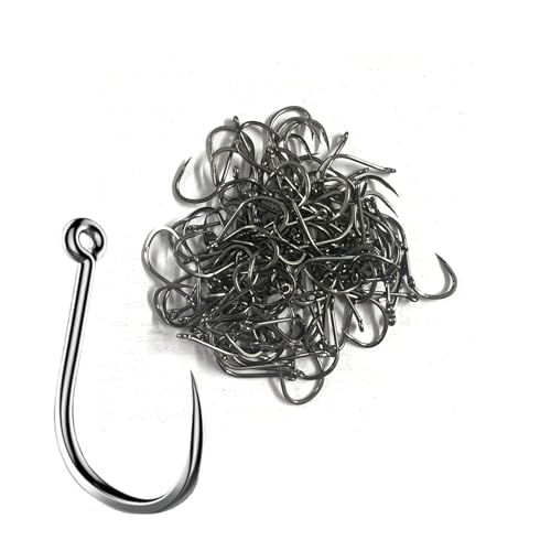 Dingbear 100-250 peças conjunto combinado de anzóis de pesca sem farpas: Ganchos de pesca sem palhetas de aço carbono, adequados para rios, lagos, oceanos e lagoas