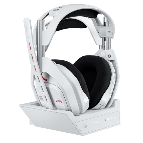 Logitech G Astro A50 LIGHTSPEED para gaming auriculares sem fios e estação base (Gen 5), PRO-G GRAPHENE, troca entre 3 sistemas, USB-C para Xbox, PS5, PC/Mac ou Nintendo Switch, Bluetooth, preto