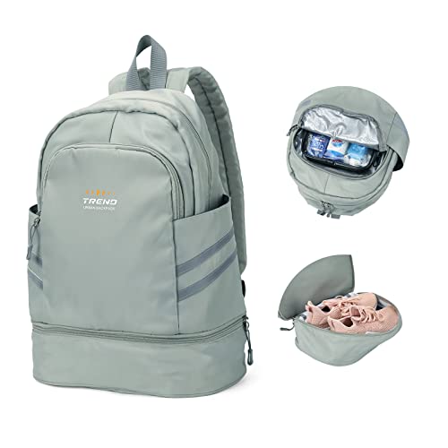 Mochila de ginásio para mulher com compartimento para sapatos, mochila grande de viagem para portátil, impermeável, casual, mochila escolar, mochila desportiva, bolsa de ginásio para natação, ioga