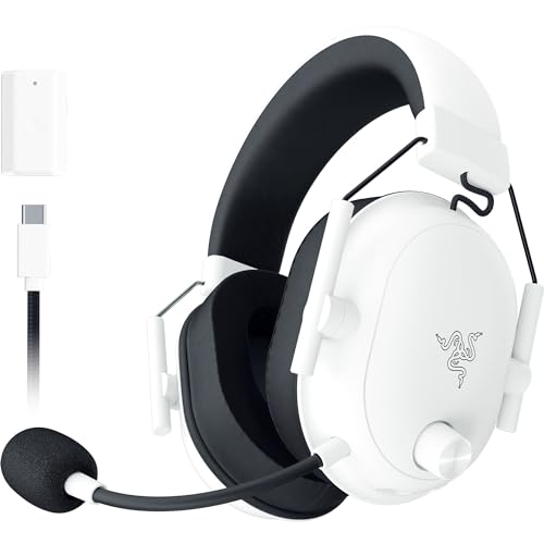 Razer Blackshark V2 Hyperspeed - PC Auriculares sem fios para jogos E-Sports leves 280 g (microfone de banda superlarga, diafragma Triforce 50 mm, espuma isolante de som, 70 horas) branco