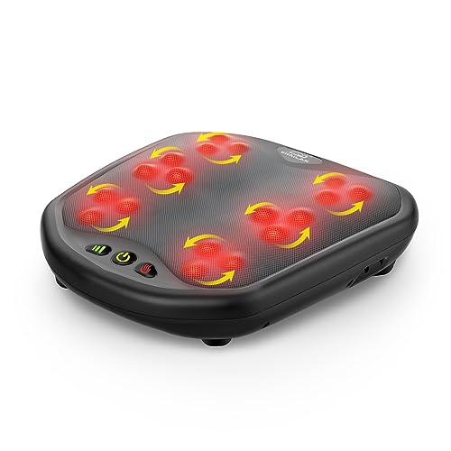 Snailax 2 em 1 massajador de pés Shiatsu com calor, nós de massagem flexíveis para todos os tamanhos de pés, aquecedor de pés, analgésico elétrico