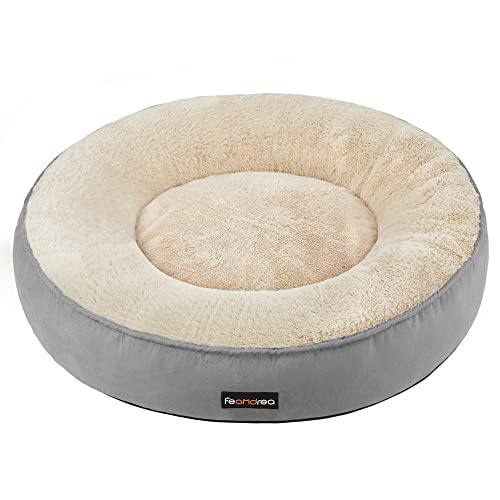 Feandrea Cesta de cães redonda, cama redonda, ø 60 cm, cinzento claro PGW060G01