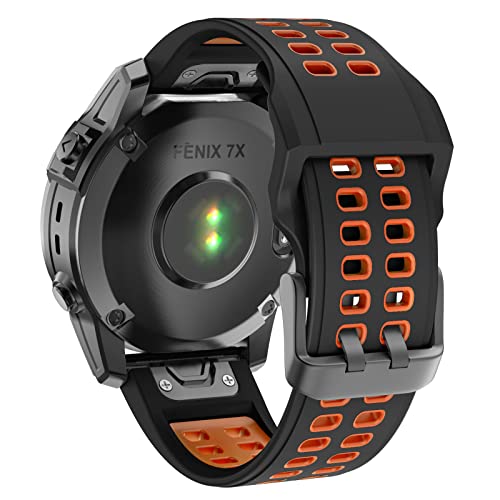 ISABAKE Correia para Fenix 7X solar, 26 mm Quickfit pulseiras de silicone para Fenix 5X Plus/Fenix 6X Pro/Fenix 3 HR/Garmin Enduro Smartwatch