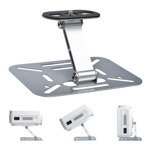 Salange Suporte de projetores, mini projetor de conyador, 360° rotativo com interface de parafuso de 1/4 de polegadas (6 mm), suporte de mesa do projetor, para a maioria dos, prata