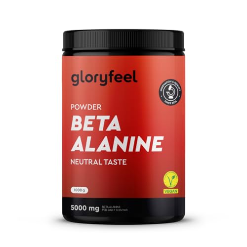 Beta Alanina em pó 1000 g - 5000 mg por porção - Pre Workout para 7 meses - Aminoácido vegano de alta dose - Beta Alanina 99% pura, sem aditivos e sabor neutro - qualidade testada em laboratório