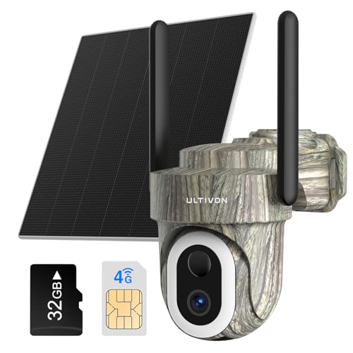 4G Câmara de vigilância exterior com painel solar, 2K câmara de vigilância sem fios, monitorização de movimento PIR, panorâmica 360°, áudio bidirecional, câmara vigilância exterior sem WIFI, IP66