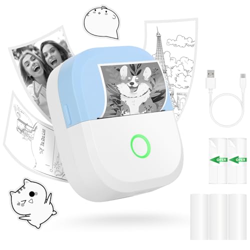 Mafiti Mini Printer - Impressora compacta de fotos Bluetooth para impressão ultra animada, bateria recarregável de 1200 mAh, ideal para notas de estudo, diagramas, fotos, diários e etiquetas de