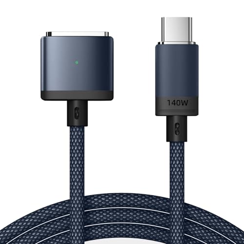 ALKEUR Cabo USB C para Mag-Safe 3, 140 W, PD, carregamento rápido tipo C para Mag Safe 3, cabo de carregamento compatível com MacBook Pro M1 2021/M2 2023 (14"/16"), MacBook Air M2 (13''/15"), M3/M3 3
