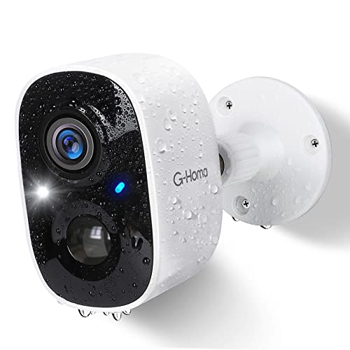 G-Homa Câmara de vigilância WiFi exterior interior sem fios, câmara WiFi, deteção de movimento PIR, visão noturna colorida, áudio bidirecional, impermeável IP65