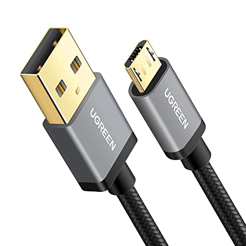 UGREEN Cabo micro USB carregamento rápido de nylon QC3.0/2.0, compatível com Galaxy S7 S6 A7 A6 A5, Redmi Note 5 (0,5 m)