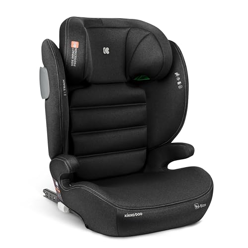 KikkaBoo i-Size i-Track, cadeira de carro, 15 - 36 kg, grupo 2/3, ISOFIX, proteção SPS lateral, 12 posições apoios de cabeça, cadeira automóvel infantil, preto