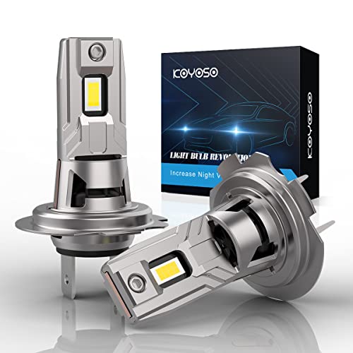 KOYOSO Lâmpadas H7 LED de carro, lâmpada LED farol 16000LM compatível com DC 12 V para eficiência energética