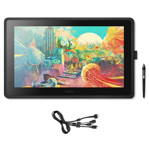 Wacom Cintiq 22 DTK2260K0A - Monitor interativo criativo, suporte regulável, 1920 x 1080 Full HD, lápis digital Wacom Pro Pen 2, compatível com Windows e Mac