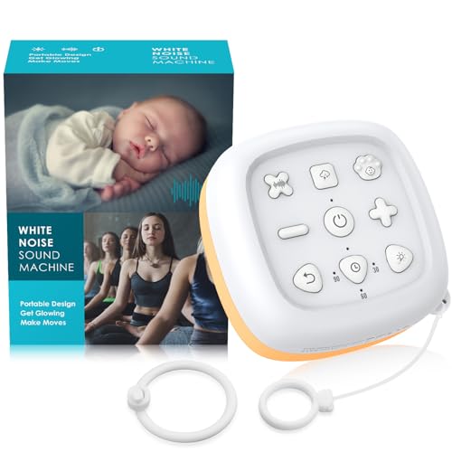 eSynic Máquina de ruído branco portátil para bebés máquina de som recarregável para dormir com luz noturna ruído branco de viagem com 30 tipos de sons relaxantes bons para o sonho do bebé
