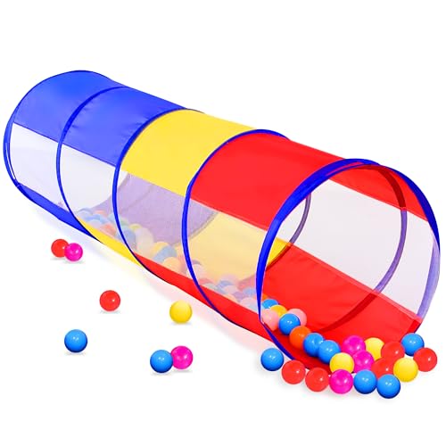 YORFULL Tunel de jogo infantil, tenda de campismo infantil de 1, 2 e 3 anos, túnel de jogos multifuncional para crianças em interior e exterior, túnel infantil dobrável e leve