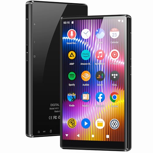 MECHEN Leitor MP3 de 80 GB Bluetooth, Android 9.0 com WiFi, ecrã táctil IPS de 5 polegadas (1080 x 1920), Spotify Audible Amazon Music pré-instalado, 2500 mAh