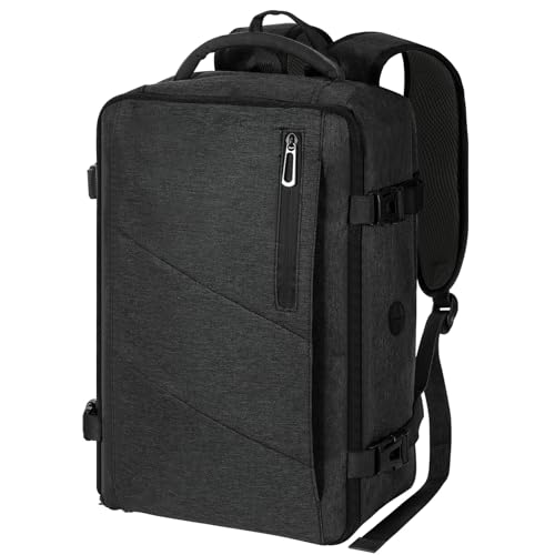 Gluckstar Mochila de viagem cabine 40 x 20 x 25 para Ryanair/Vueling, mala de cabine 20 L, bagagem de mão para mulher e homem, mochila portátil, caminhadas pack, Cinzento escuro, M, Clássico