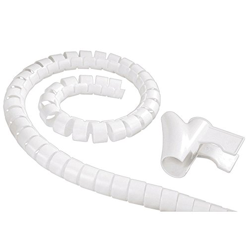 Electraline 60629 Organizador de cabos (clipe de 25 mm, 1,8 m), cor branco