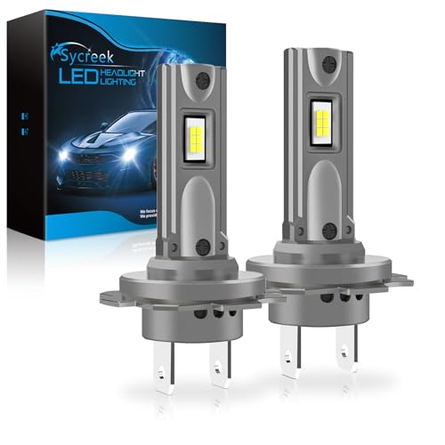 Sycreek H7 LED H18 24000LM 90W, lâmpada LED H7 1:1 mini design 6500K branco frio, kit de conversão halogénio, lâmpada para faróis de carro ou mota de 12 V