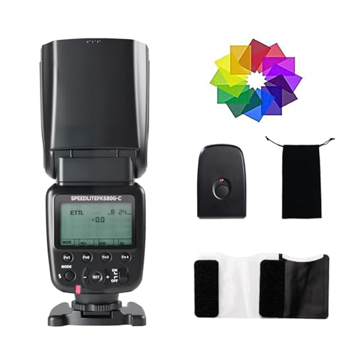 ETTL HSS 1/8000s Flash de câmara Speedlite GN58 com gravador de flash sem fios de 2,4 G, tempo de reciclagem de 0,1s flash de câmara Canon para EOS 6D 50D 60D 100D 200D 650D 750D 1000D D 44" D