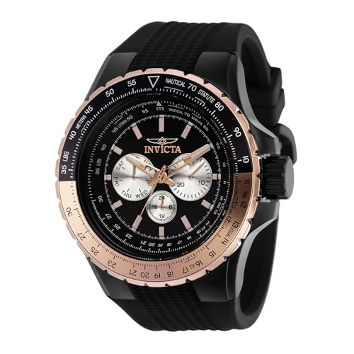 Invicta Aviator 37032 Relógio para homem - impermeável - analógico - movimento quartzo, aço inoxidável com mostrador azul, 50 mm