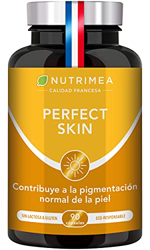 Betacaroteno Natural acelerador bronzeado corporal e facial proteção solar anti-oxidante | vitamina A e E cobre barana licopeno 90 cápsulas vegetais fabricadas em França