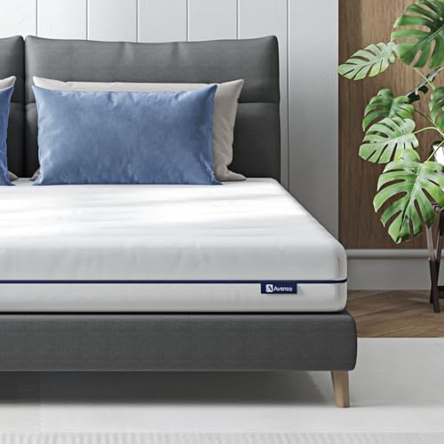 Avenco Colchões de 180 x 200, viscoelástico para colchão de espuma de 7 zonas, reversível, verão/inverno, firmeza média, Oeko-Tex, 14 cm de altura