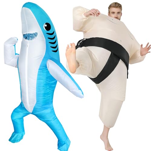 FXICH Fantasia insuflável de tubarão para adultos, fantasia de tubarão para Halloween, fantasia de fantasia (inflatable shark costume)