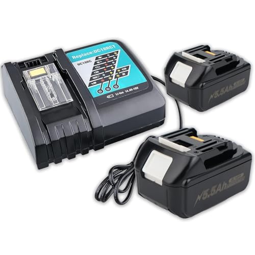 2X 18 V 5500 mAh BL1850 bateria de substituição para Makita bateria 18 V com carregador DC18 RC para Makita 18 V bateria BL1860 BL1850 BL1850B BL1840 BL1830B BL1820 BL1820 BL18 1815