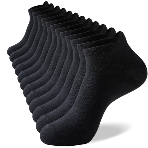 Niorasen Meias desportivas de bambu para homem, 6 pares, meias desportivas antibolhas, meias atléticas de corte baixo para caminhar