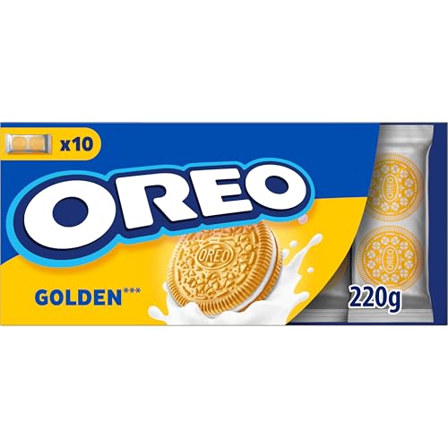 Oreo Golden bolachas de baunilha recheadas com creme sabor baunilha 220 g