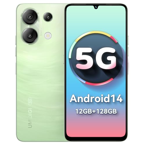 UMIDIGI G9 5G Smartphone, Android 14 telemóvel, 90HZ Octa Core, 12 (6 + 6) GB+128 GB telemóveis, ecrã 6,75", câmara 50 MP, Face & Fingerprint Unlock, bateria 5000 mAh, GPS, Dual SIM 5G Telefone