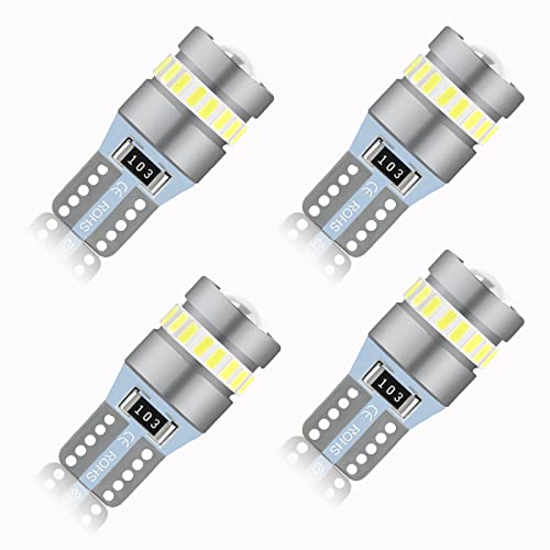 Briteye Lâmpadas T10 W5W LED 6000K luz branca lâmpada posição LED matricula LED (4 peças)