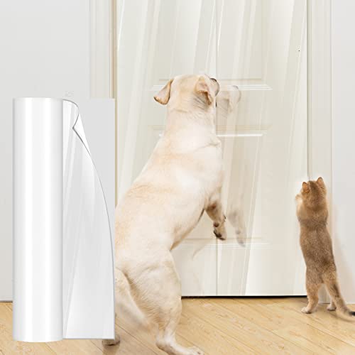 Uross Proteção contra arranhões para gatos, 8 m x 43 cm, proteção contra riscos para móveis de gatos, proteção contra riscos para portas de cães, transparente, autoadesiva, proteção