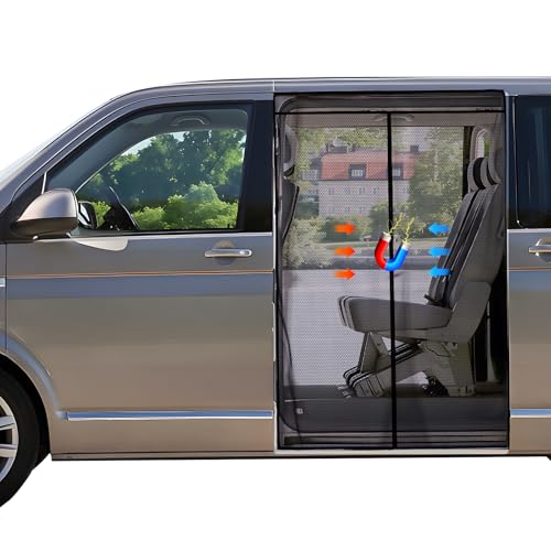 ZATOOTO Rede mosquiteira magnética para VW T5 T6, para porta de correr, mosquiteira, proteção contra insetos, proteção solar, rede de sombra para porta lateral campismo