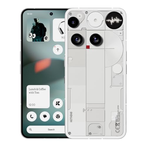 Nothing Phone (3) – Smartphone com câmara tripla 50 MP, bateria de silício carbono de longa duração 24 h, ecrã AMOLED de 6,67" com 120 Hz e Glyph Matrix, 12 GB + 256 GB - branco