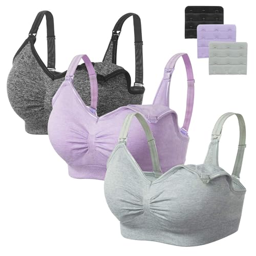 HBselect Sutiã de amamentação sem costuras, multicolorido, sutiã de maternidade, sutiãs de pré-maternidade, sutiã multicolor para grávida
