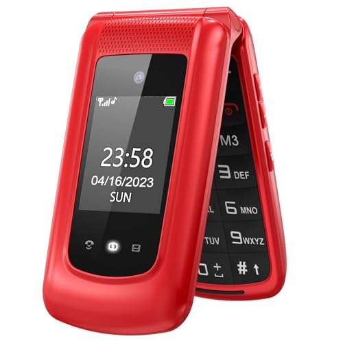 uleway simples telemóvel para idosos, com tampa de teclas grandes, botão SUS, ecrã de 2,4 polegadas, chamada rápida, som forte de rádio, bateria de 1000 mAh, fácil de usar para idosos