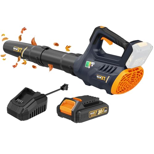 MAXXT Ventilador de folhas, aspirador de folhas a bateria, 2,0 Ah e carregador