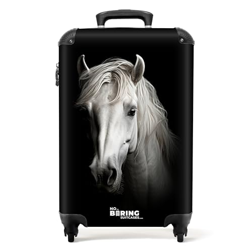 NoBoringSuitcases.com® Mala para crianças, malas de cabine, Suitcase, Trolley com rodas, para meninas e meninos, Carry on Luggage, bagagem de mão ou mala média, Branco e ouro, Malas e trolleys