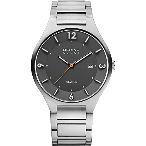 BERING 14440 Reloj Solar para Hombre con Caja de Acero Inoxidable de 40 mm y Esfera, Correa milanesa, Cristal de Zafiro y Resistencia al Agua de 5 ATM