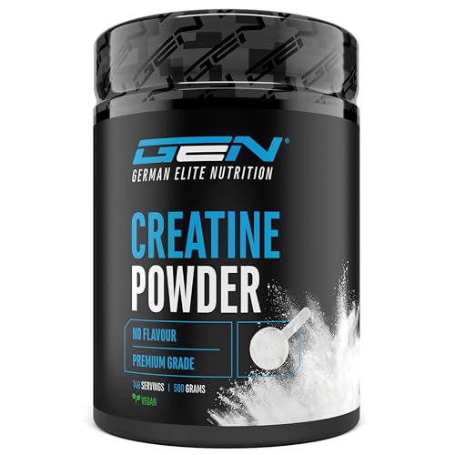 Creatina em pó - 500 g - Creatina monohidrato em pó, ótima solução e microfibra, vegan, 146 utilizações