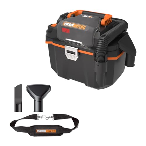 WORX Aspirador portátil húmido e seco Brushless 20 V máximo PowerShare | WX031.9, sem bateria, sem carregador, motor sem escovas | 16 Kpa, depósito 8L